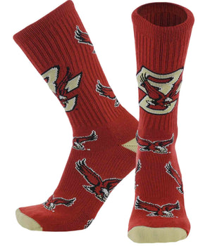 TCK socks Boston College Maroon/Vegas Gold/White / Large Boston College Eagles Mayhem Crew Socks (Made in USA)