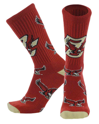 TCK socks Boston College Maroon/Vegas Gold/White / Large Boston College Eagles Mayhem Crew Socks (Made in USA)