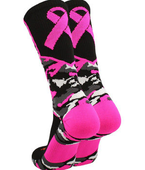 TCK socks Breast Cancer Awareness Camo Crew Socks