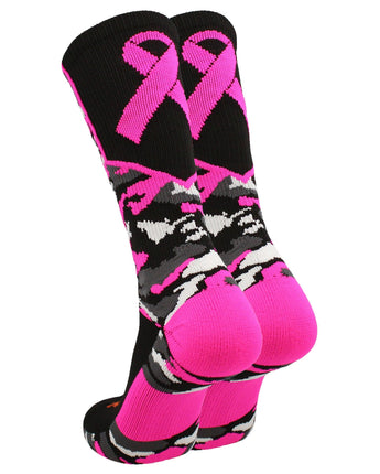 TCK socks Breast Cancer Awareness Camo Crew Socks