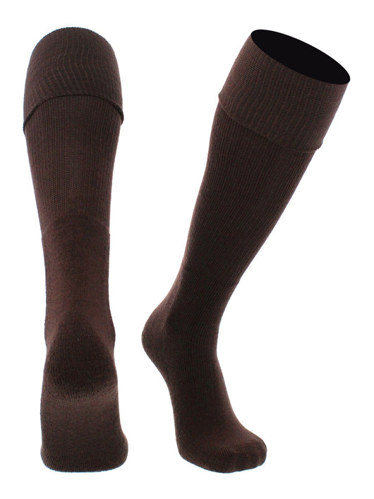 TCK socks Brown / X-Large Soccer Socks Youth Toddler Adult Fold Down Top MS Multisport Tube Socks