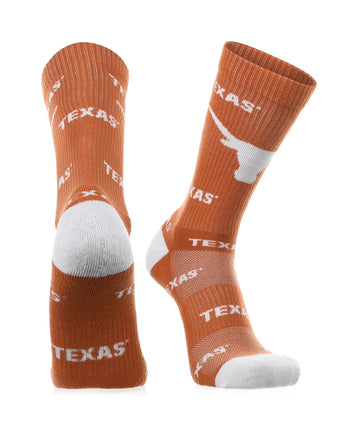 TCK socks Burnt Orange/White / Medium Texas Longhorns Mayhem Crew Socks (Imported)