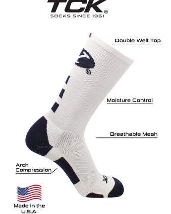 TCK socks BYU Cougars Baseline Crew USA Made