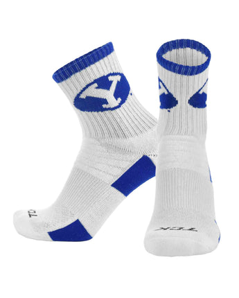 TCK socks BYU Cougars / Large TCK BYU Cougars Quarter Socks - Made in USA
