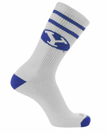 NCAA Vintage College Striped Socks - BYU Cougars (Large)