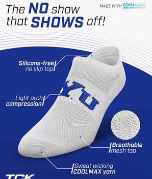 TCK socks BYU Cougars / One Size TCK BYU Cougars No Show Liner Socks (3-Pack)