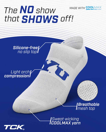 TCK socks BYU Cougars / One Size TCK BYU Cougars No Show Liner Socks (3-Pack)