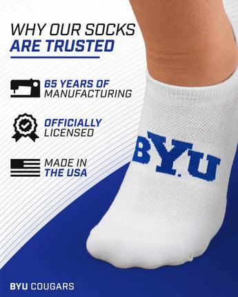 TCK socks BYU Cougars / One Size TCK BYU Cougars No Show Liner Socks (3-Pack)
