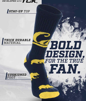 TCK socks Cal Berkeley Golden Bears Mayhem Crew Socks (Made in USA)