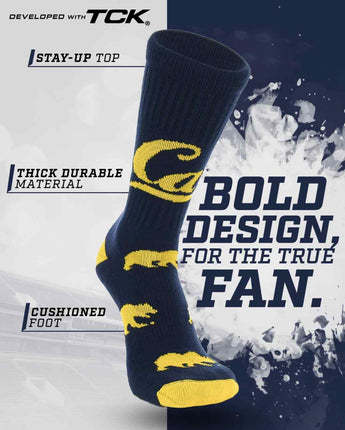 TCK socks Cal Berkeley Golden Bears Mayhem Crew Socks (Made in USA)