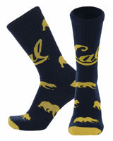 TCK socks Cal Berkeley Navy/Gold / Large Cal Berkeley Golden Bears Mayhem Crew Socks (Made in USA)