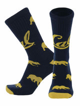 TCK socks Cal Berkeley Navy/Gold / Large Cal Berkeley Golden Bears Mayhem Crew Socks (Made in USA)