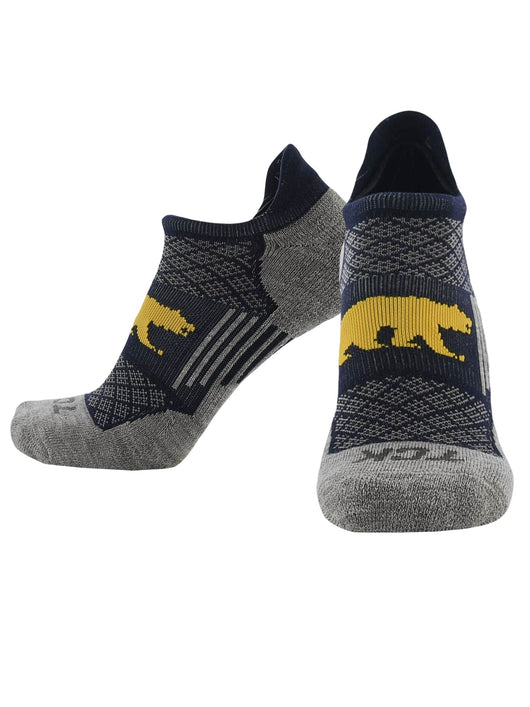 TCK socks California Golden Bears / Large California Golden Bears No Show Running & Golf Socks Mens & Womens - Tour - Performance Athletic Ankle Tab Socks, Soft Cushioned