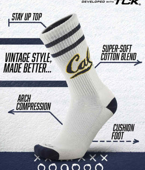 TCK socks California Golden Bears | Vintage | NCAA Mens and Womens Soft Cotton Sock