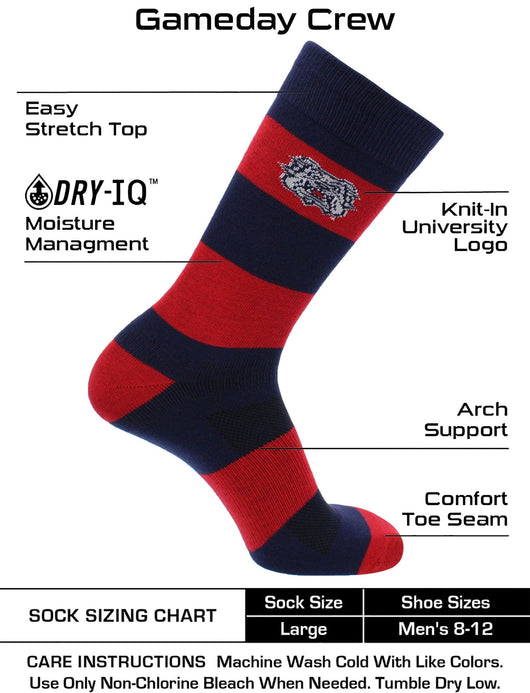 TCK socks Cardinal/Blue / Large Fresno State Bulldogs Socks Game Day Striped Crew Socks