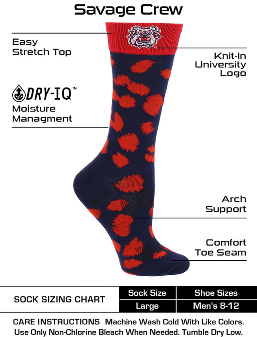 TCK socks Cardinal/Blue / Medium Fresno State Bulldogs Socks Womens Savage Crew Socks