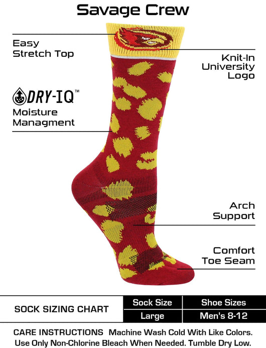 TCK socks Cardinal/Gold / Medium Iowa State Cyclones Socks Womens Savage Crew Socks
