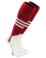 TCK socks Cardinal/White / Large TCK Baseball Stirrup Socks with Stripes Pattern B