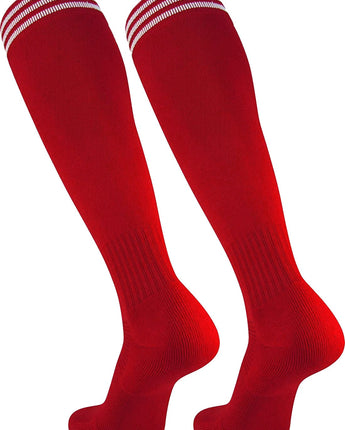 TCK socks Cardinal/White / Medium Finale 3-Stripe Soccer Socks