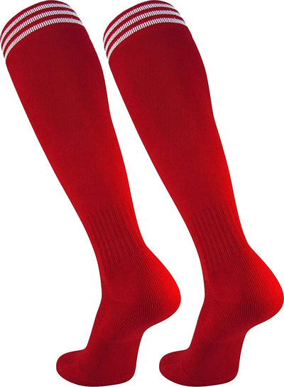 TCK socks Cardinal/White / Medium Finale 3-Stripe Soccer Socks