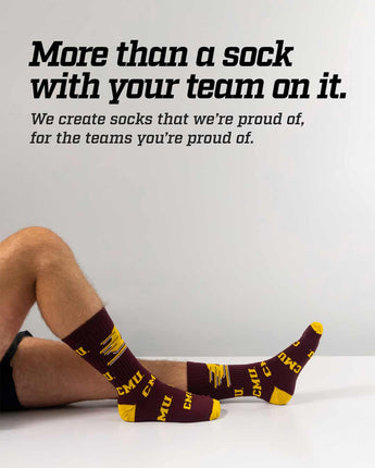 TCK socks Central Michigan Chippewas Mayhem Crew Socks (Made in USA)