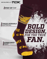 TCK socks Central Michigan Chippewas Mayhem Crew Socks (Made in USA)