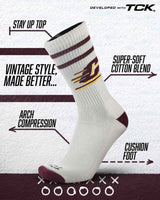 TCK socks Central Michigan Chippewas | Vintage | NCAA Mens and Womens Soft Cotton Sock