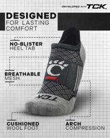 TCK socks Cincinnati Bearcats Tour No Show Tab Socks - Made in USA