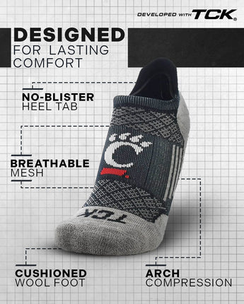 TCK socks Cincinnati Bearcats Tour No Show Tab Socks - Made in USA