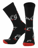 TCK socks Cincinnati Black/Scarlet/White / Large Cincinnati Bearcats Mayhem Crew Socks (Made in USA)