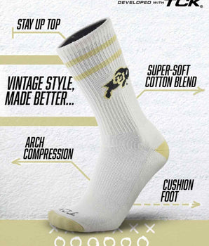 TCK socks Colorado Buffaloes | Vintage | NCAA Mens and Womens Soft Cotton Sock