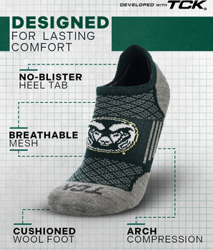 Colorado St. Rams No Show Tour Socks - Made in USA