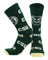 TCK socks Colorado State Dark Green/White / Large Colorado State Rams Mayhem Crew Socks (Made in USA)