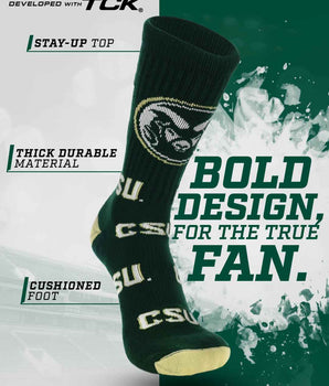 TCK socks Colorado State Rams Mayhem Crew Socks (Made in USA)