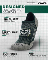 TCK socks Colorado State Rams Tour No Show Tab Socks - Made in USA