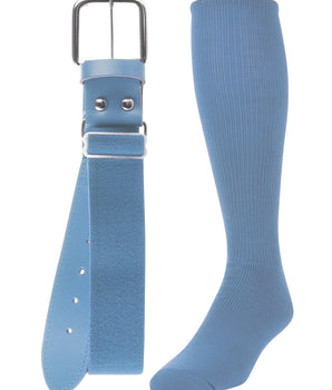 TCK socks Columbia Blue / Medium Baseball/Softball Adult Belt & Socks Combo Set