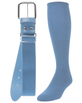 TCK socks Columbia Blue / Medium Baseball/Softball Adult Belt & Socks Combo Set