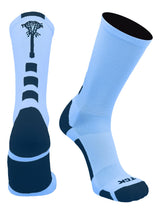 TCK socks Columbia Blue/Navy / Large Midline Lacrosse Logo Crew Socks