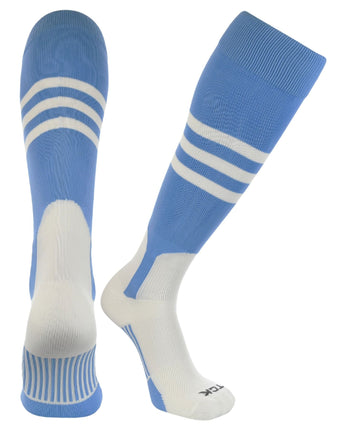 TCK socks Columbia Blue/White / Large TCK Baseball Stirrup Socks with Stripes Pattern B