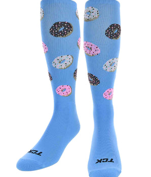 TCK socks Columbia Blue/White/Pink / Large Donut Athletic Knee High Socks