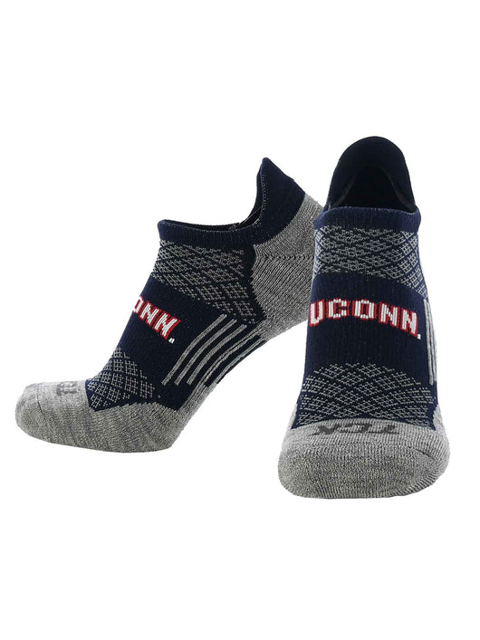 TCK socks Connecticut Huskies / Large Connecticut Huskies No Show Socks with Tab - Performance Socks That Say Hidden