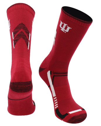 TCK socks Crimson/Black / Large Indiana Hoosiers Socks University of Indiana Hoosiers Champion Crew Socks