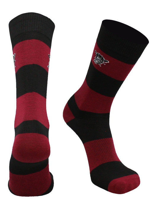 TCK socks Crimson/Black / Large New Mexico State Aggies Socks Game Day Striped Crew Socks