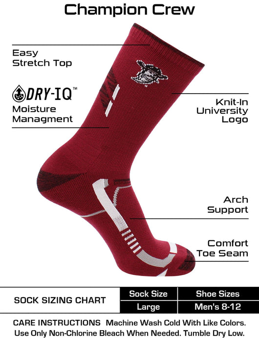 TCK socks Crimson/Black / Large New Mexico State Aggies Socks New Mexico State University Aggies Champion Crew Socks