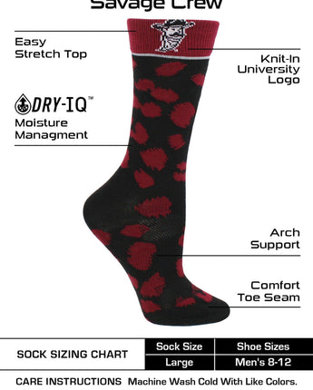 TCK socks Crimson/Black / Medium New Mexico State Aggies Socks Womens Savage Crew Socks