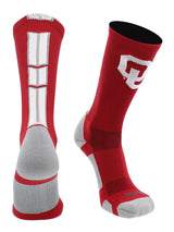 TCK socks Crimson/Grey/White / Large Oklahoma Sooners Baseline Crew USA Made