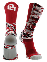 TCK socks Crimson/Grey/White / Large Oklahoma Sooners Woodland Camo Crew Socks