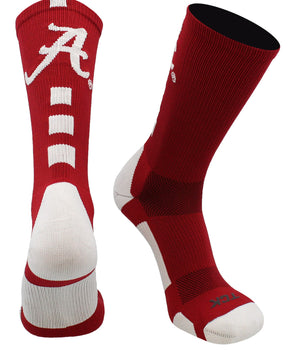TCK socks Crimson/White / Large Alabama Crimson Tide Baseline Crew USA Made