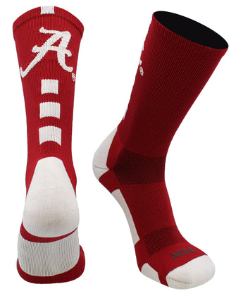 TCK socks Crimson/White / Large Alabama Crimson Tide Baseline Crew USA Made