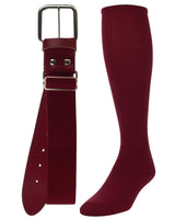 TCK socks Dark Cardinal / Medium Baseball/Softball Adult Belt & Socks Combo Set